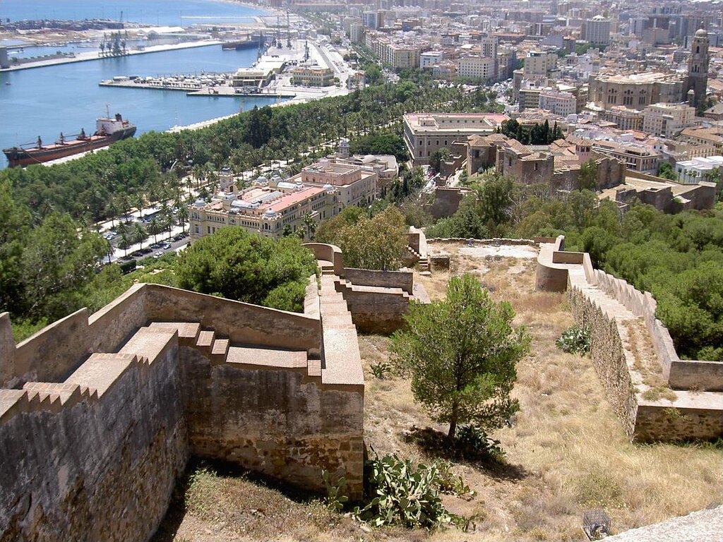 Málaga city and port seen from Gibralfaro